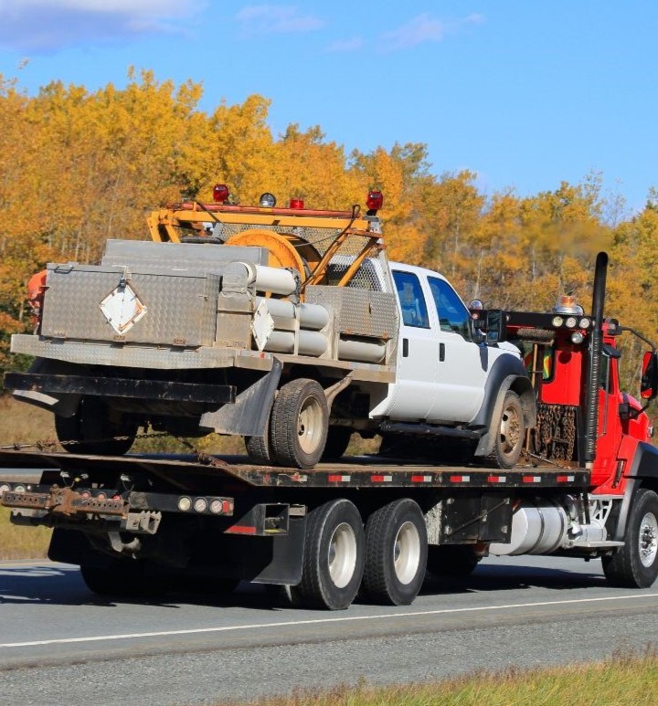 this image shows heavy equipment hauling in Highlands Ranch, CO