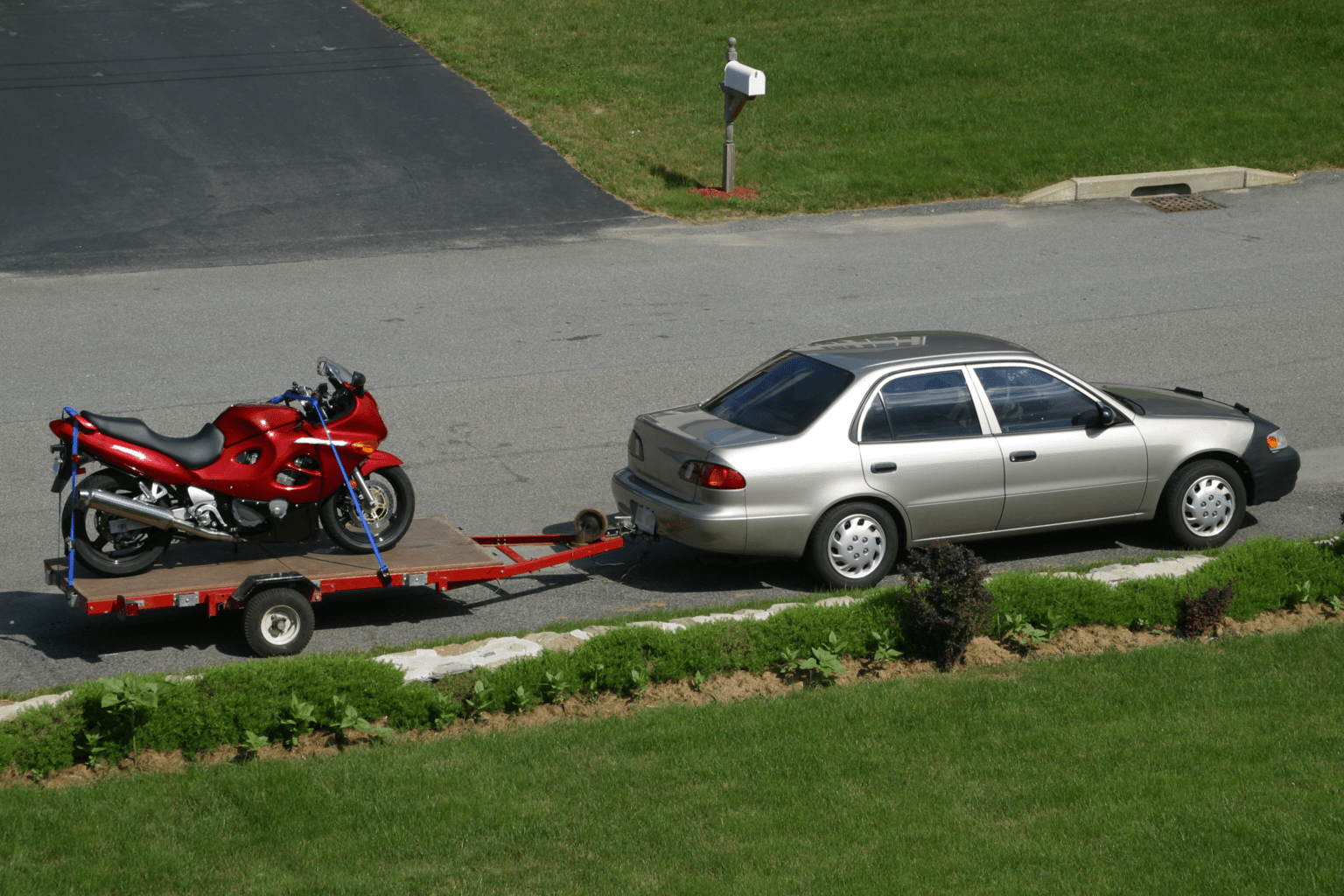 this image shows motorcycle towing in Highlands Ranch, CO
